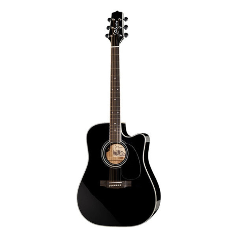 Takamine EF341SC Dreadnought Cutaway Electro Acoustic Guitar – Black High Gloss