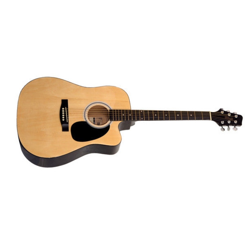 Stagg SW201CW Dreadnought Acoustic Cutaway Guitar – Natural