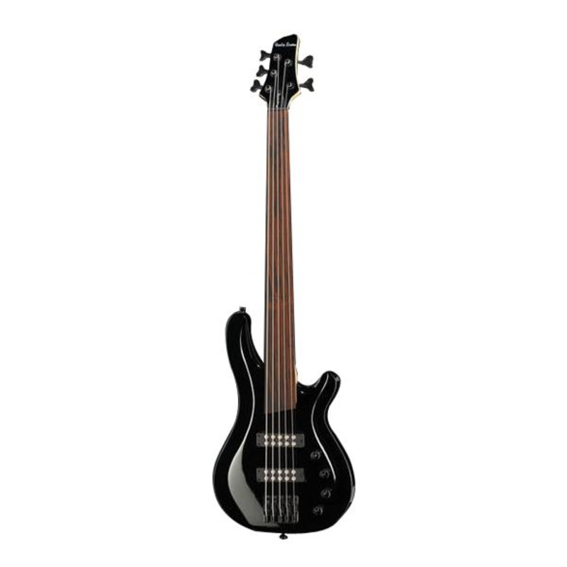Harley Benton B-550 Progressive Series 5 String Fretless Bass Guitar – Black