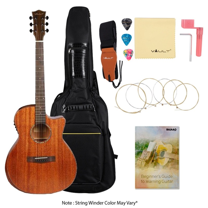 Vault S360T-SK 41 inch Premium Cutaway Electro Acoustic Guitar with Fishman Pickup