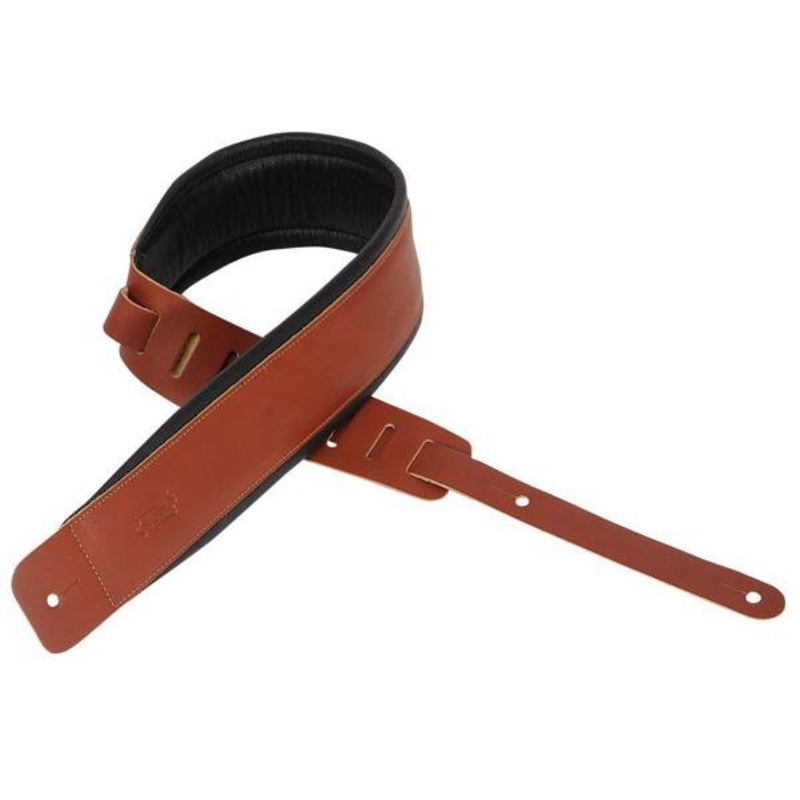 Levy’s DM1PD-XL 3-Inch Leather with Foam Padded Guitar Strap – Walnut