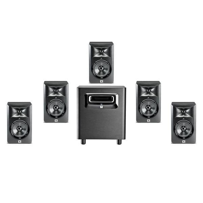 JBL LSR 305 5 inch Two-Way Powered Studio Monitor/Speaker With JBL LSR310S 10inch Active Studio Subwoofer 5.1 Surround Bundle