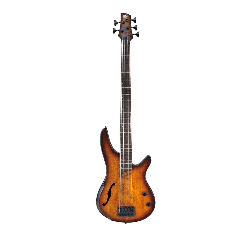 Ibanez SRH505 5-String Hollow Body Bass Guitar – Panga Panga Fretboard – Dragon Eye Burst Flat