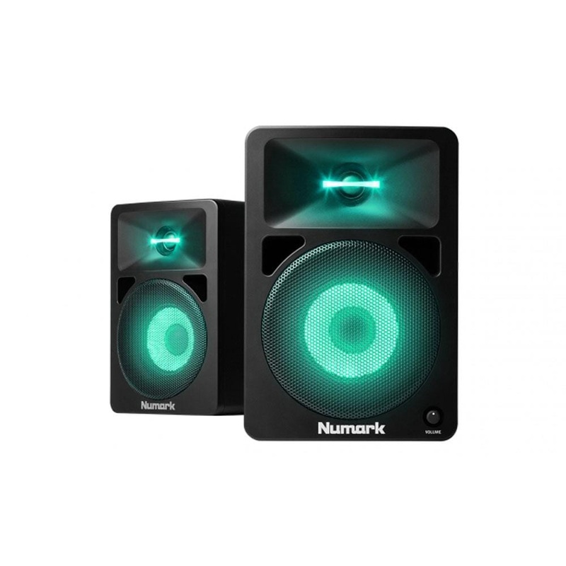 Numark N-Wave 580L Powered DJ Monitors with Pulsating Lights – Pair