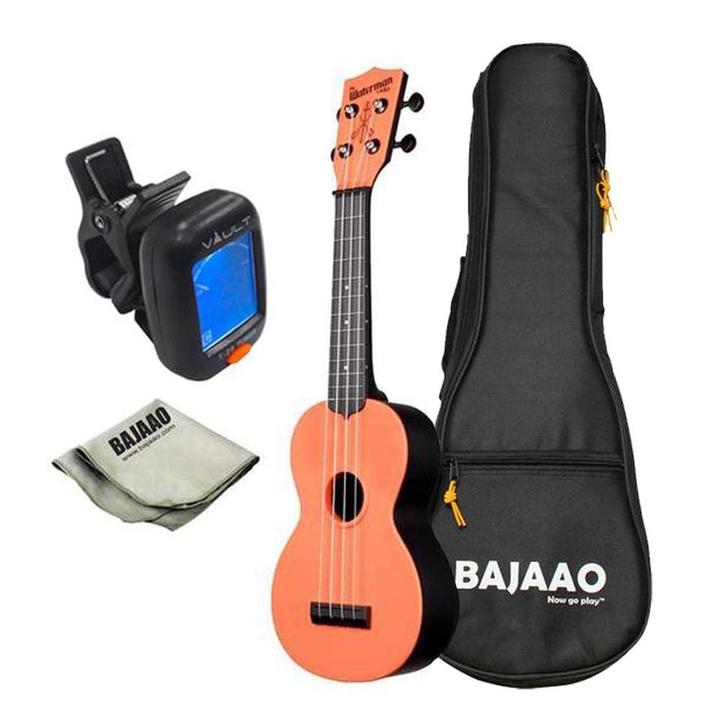 Kala MK-SWB Makala Waterman Soprano Standard Ukulele – Tomato Red Bundle