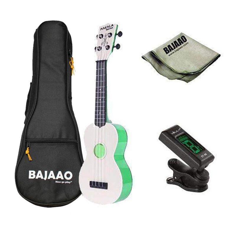 Kala MK-SWT Makala Waterman Soprano Standard Ukulele – Translucent Green Bundle