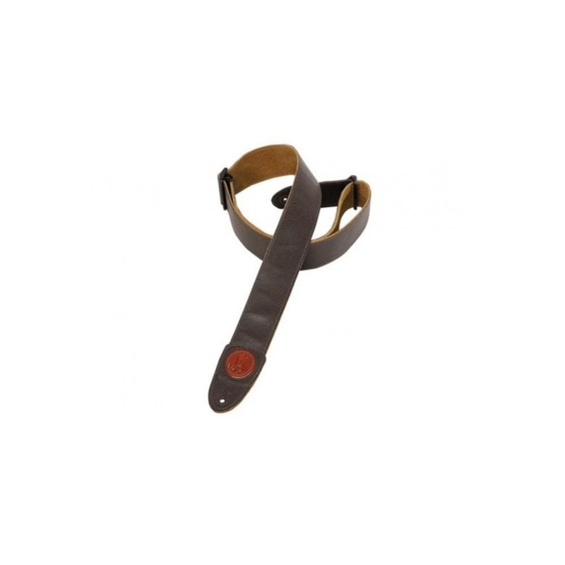 Levys MSS7GP Guitar Strap Garment Leather – 2 inches – Dark Brown