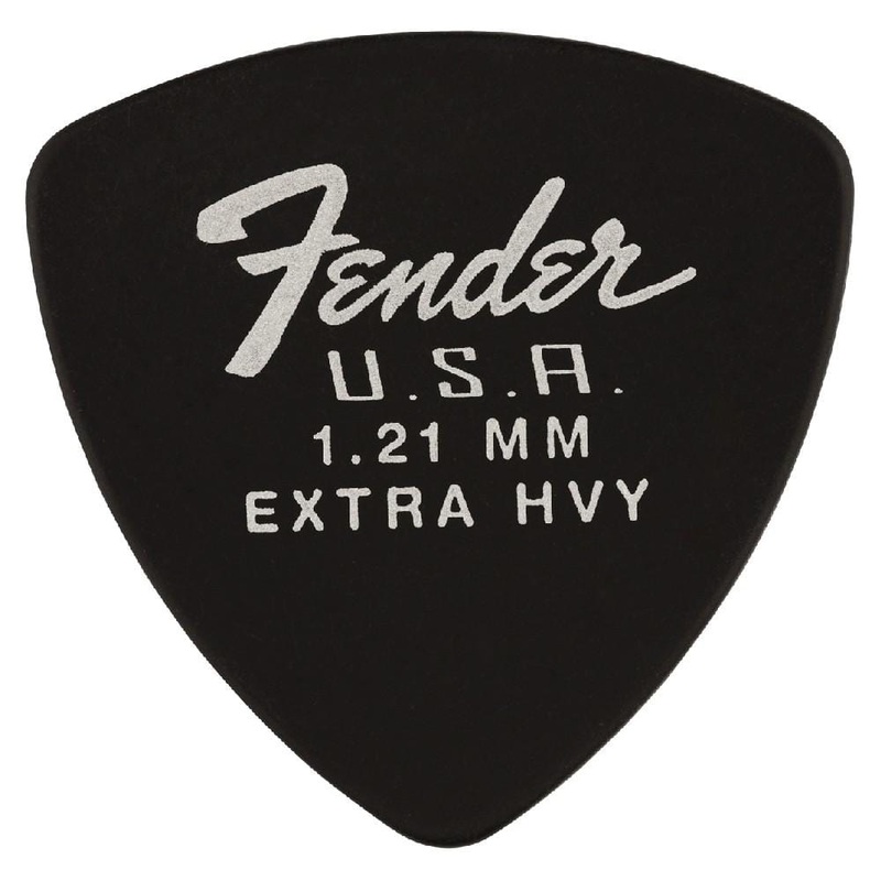 Fender Dura Tone Delrin Guitar Pick 346 Shape- Extra Heavy- Pack of 12- Black