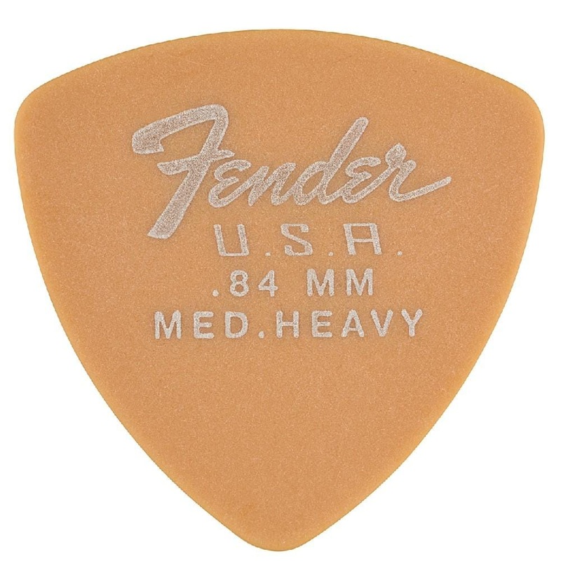 Fender Dura Tone Delrin Guitar Pick 346 Shape- Med Heavy- Pack of 12- Butterscotch Blonde