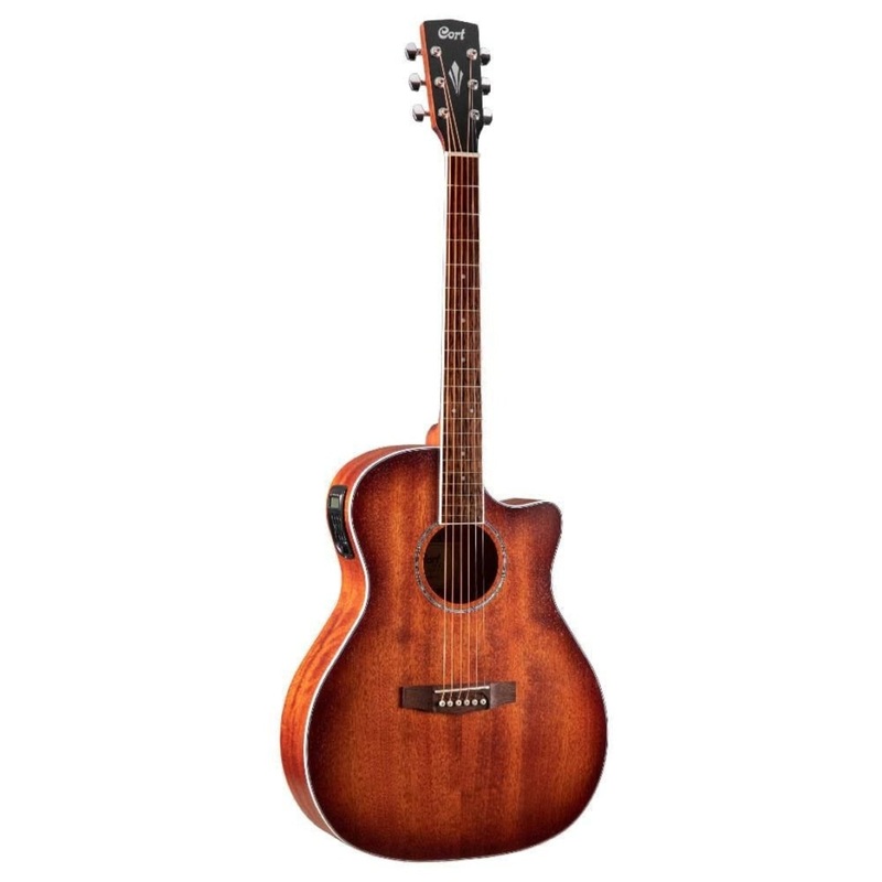 Cort GA-MEDX M-OP 6-Strings Electro Acoustic Guitar with Bag – Open Pore
