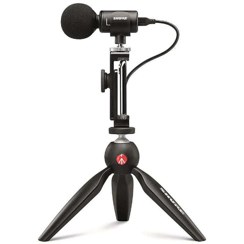 Shure MV88 Plus Video Kit With Digital Stereo Condenser Microphone- Black