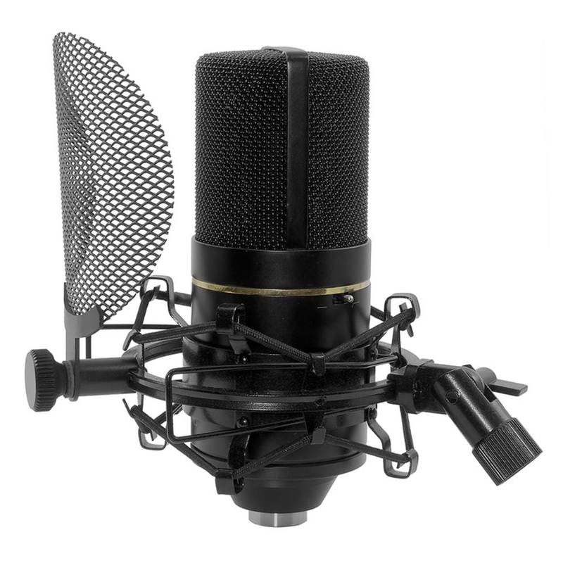 MXL 770 Condenser Microphone Complete Bundle Integrated Pop Filter With Shockmount Kit