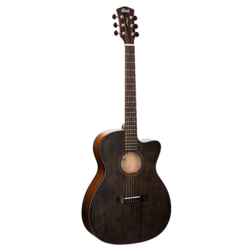 Cort Core-OC Spruce 6-Strings Electro Acoustic Guitar With Case – Open Pore Trans Black