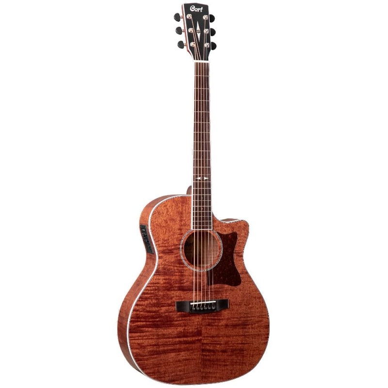 Cort GA5FFHMOP All Flamed Mahogany Electro Acoustic Guitar – Open Pore