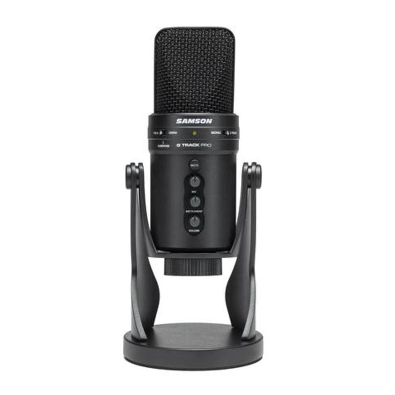 Samson G-Track Pro Professional USB Condenser Microphone with Audio Interface- Black