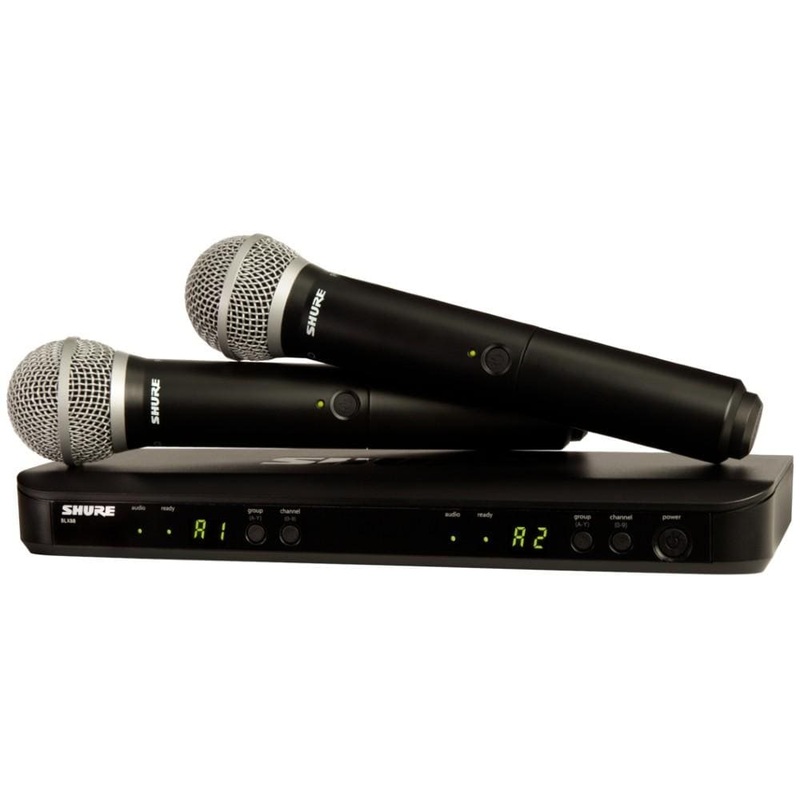 Shure BLX288IN-PG58-J10 Wireless Dual Vocal System With Two PG58 Handheld Transmitters
