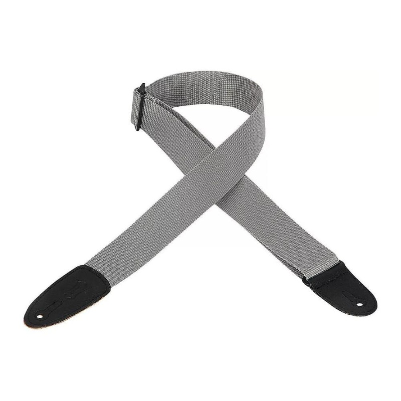 Levys M8-GRY Polypropylene Soft Hand Standard 2 Inch Guitar Strap- Gray