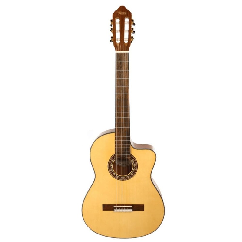 Valencia VC304CET 4/4 Size 300 Series Cutaway Semi Acoustic Classical Guitar With Truss Rod