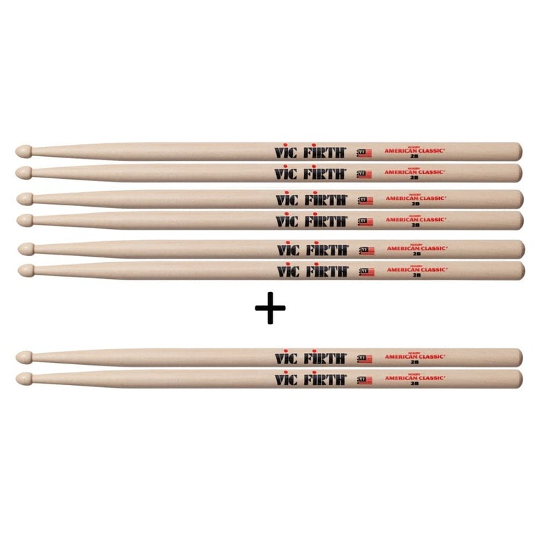 Vic Firth P2B.3-2B.1 2B Value Pack Drum Stick