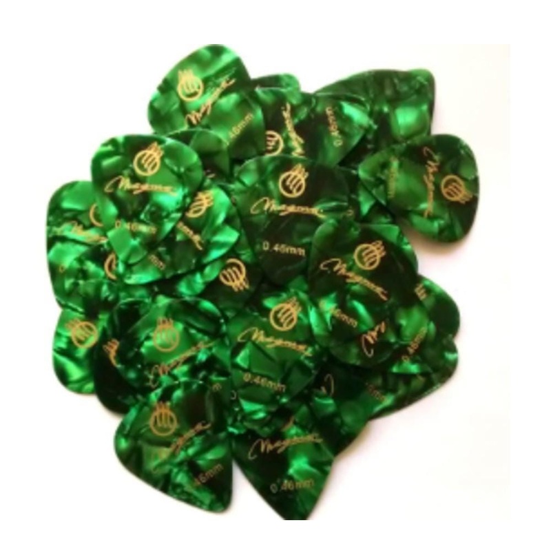 Magma PC046B Celluloid Barb Pick – Green Pack of 100