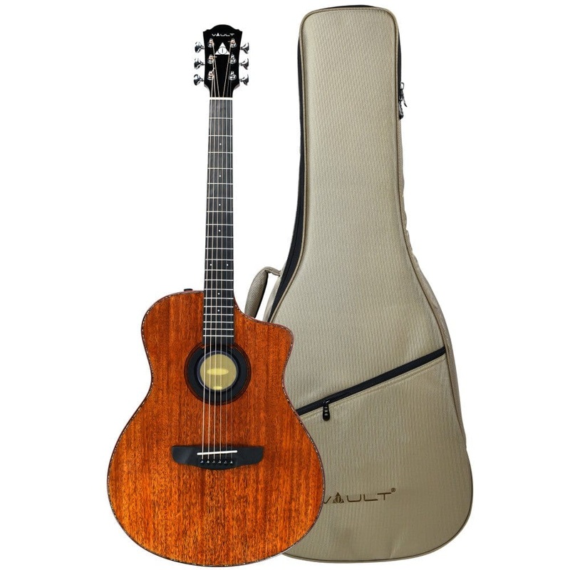 Vault Performer Pro All Solid Mahogany Premium Electro Acoustic Guitar With Gigbag