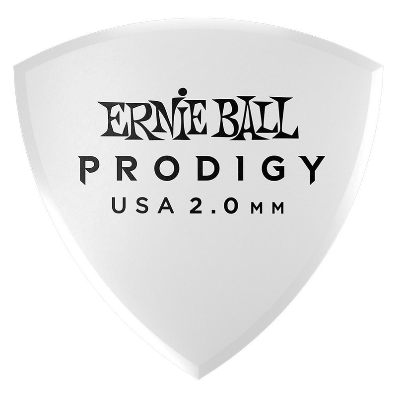 Ernie Ball 9338 2.0mm White Large Shield Prodigy Guitar Picks – Pack of 6