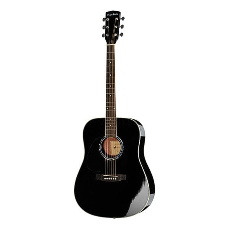 Harley Benton D-120 Left Handed Dreadnought Acoustic Guitar – Black Glossy – Open Box