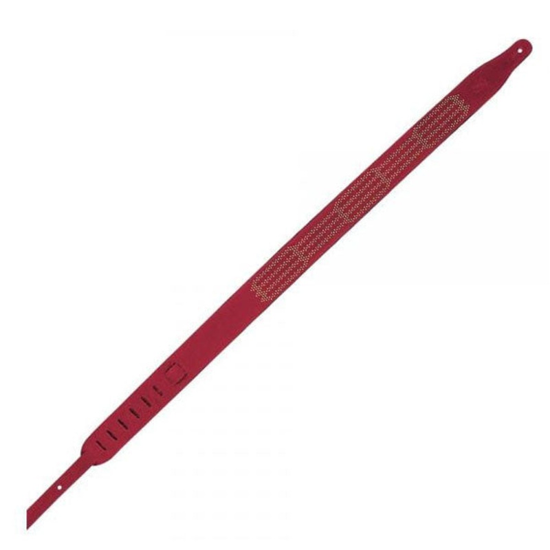 Levy’s MS16NH04 Suede Leather Studded Strap Chain Pattern – Red