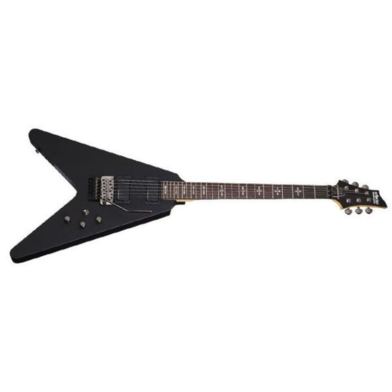 Schecter V1 Custom FR Satin Black Electric Guitar