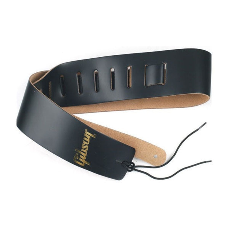 Gibson ASGG-L010  2.5inch Soft leather Guitar Strap – Black