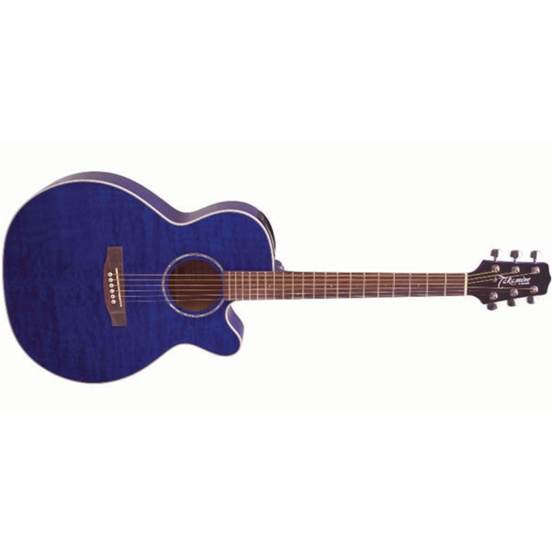 Takamine EG440C QMT Semi-Acoustic Guitar with TP-4T P/U – Trans Blue