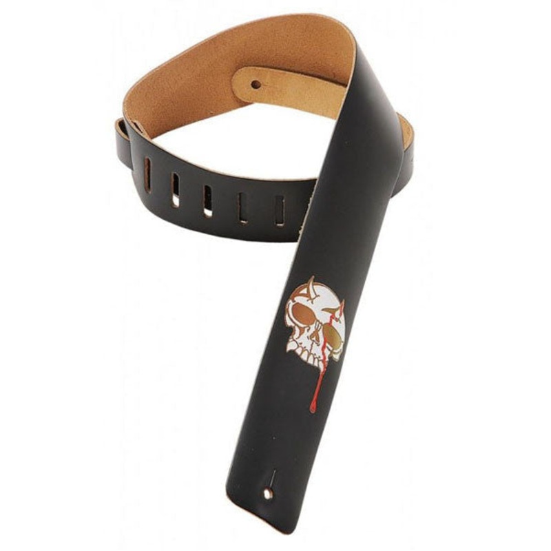 Levy’s Leathers M1BS-BLK 2.5-inch Leather Bloody Skull
