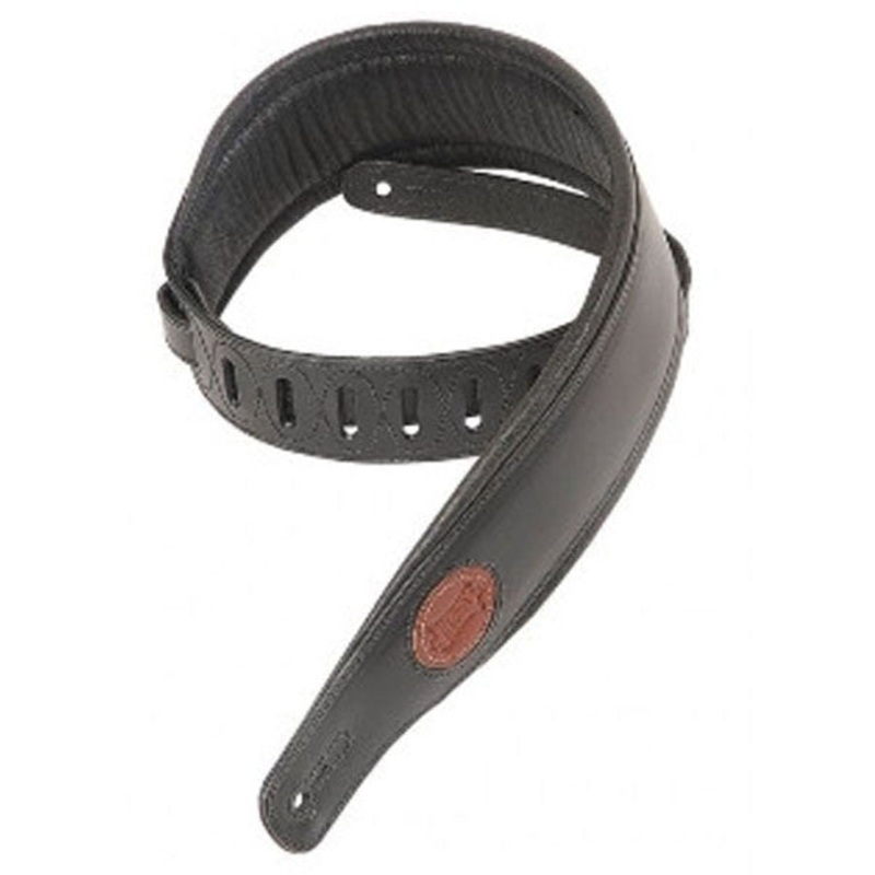 Levys 2.5inch MSS1-Black Signature Series Carving Leather Guitar Strap