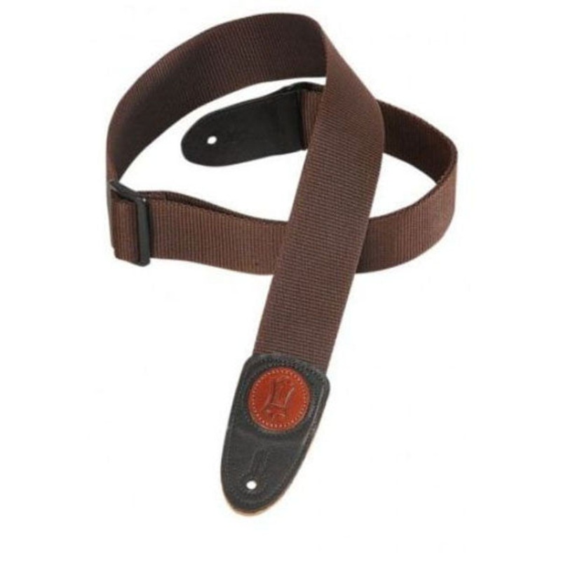 Levys MSS8BRN Polypropylene Brown Guitar Strap with Leather Ends