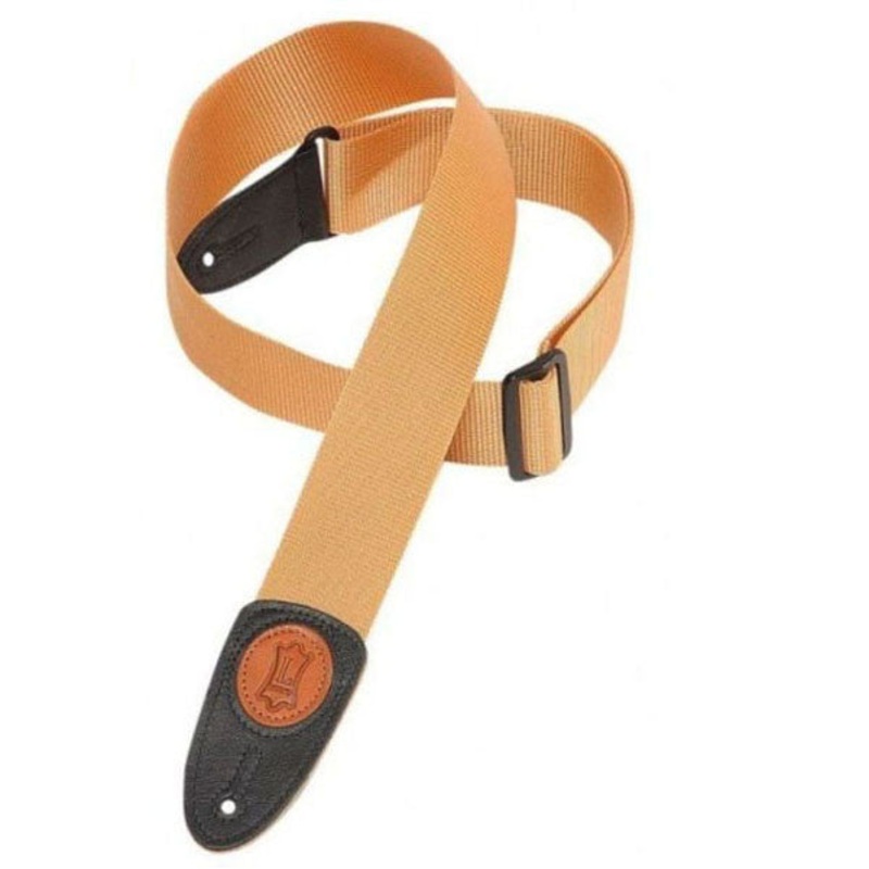 Levys MSS8TAN Polypropylene Tan Guitar Strap  with Leather Ends