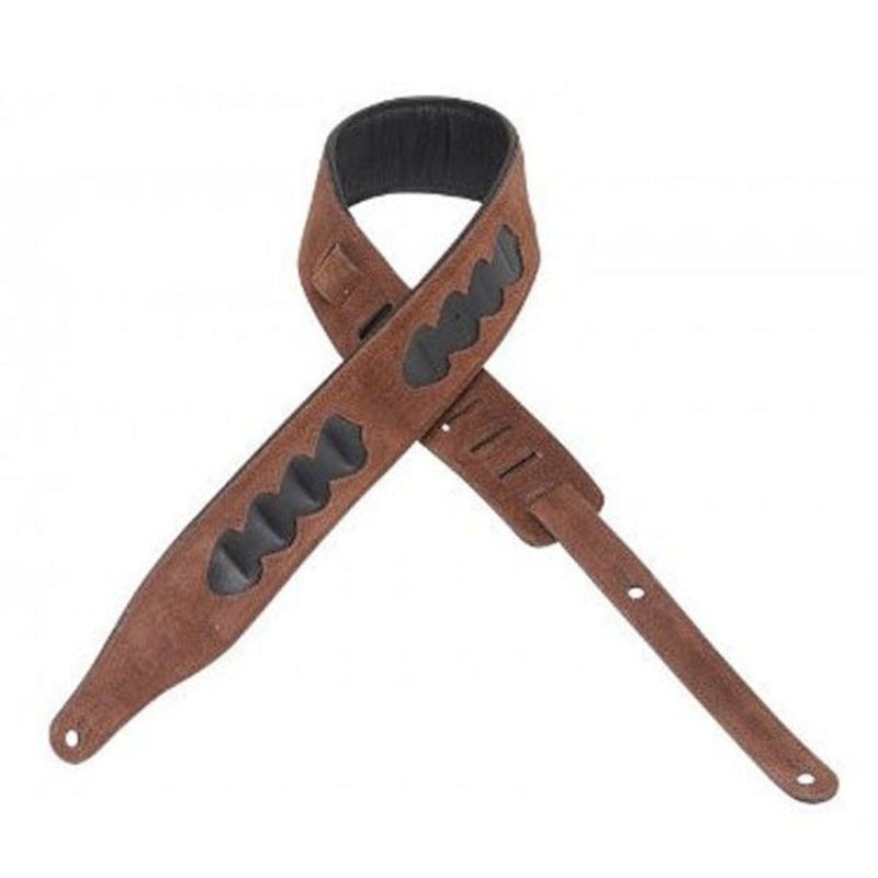 Levys 2.5inch MS17PH-Brown Suede Leather Guitar Strap