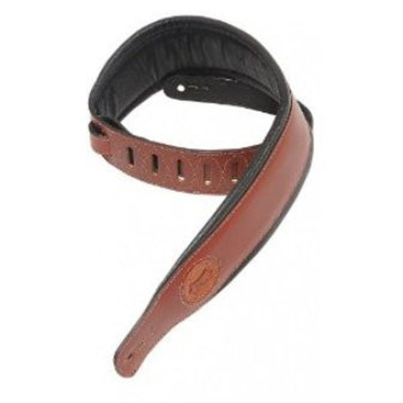 Levys 2.5inch MSS1-WAL Sign Series Carving Leather Padded Guitar Strap