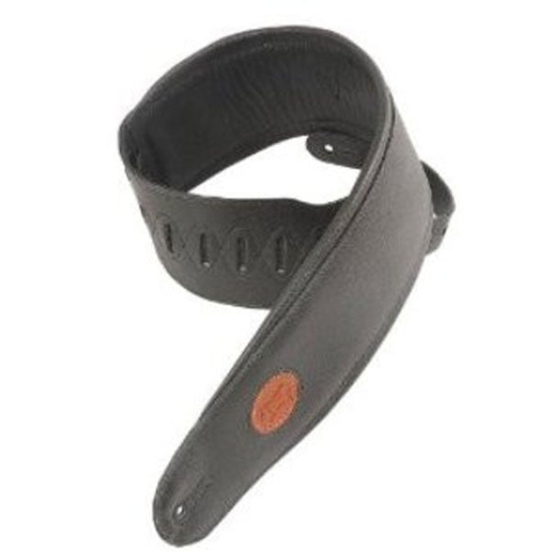 Levys 2.5inch MSS2-Black Sign Series Garment Leather Padded Guitar Strap