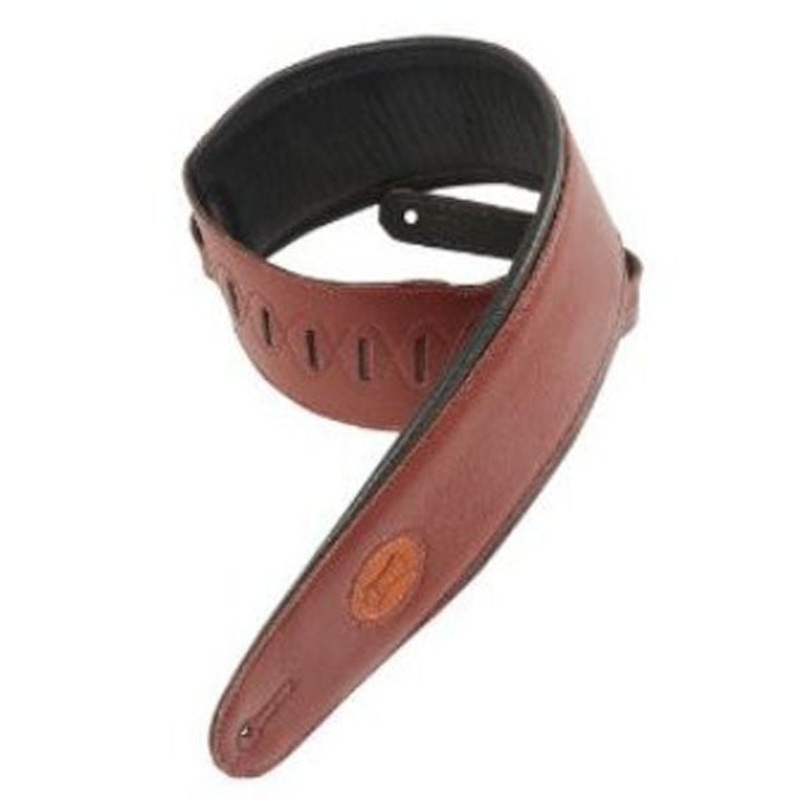 Levys MSS2-Burgundy Sign Series Garment Leather Padded Guitar Strap