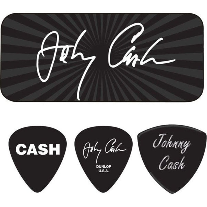 Dunlop Johnny Cash Signature Pick Tin with 6 Picks Medium