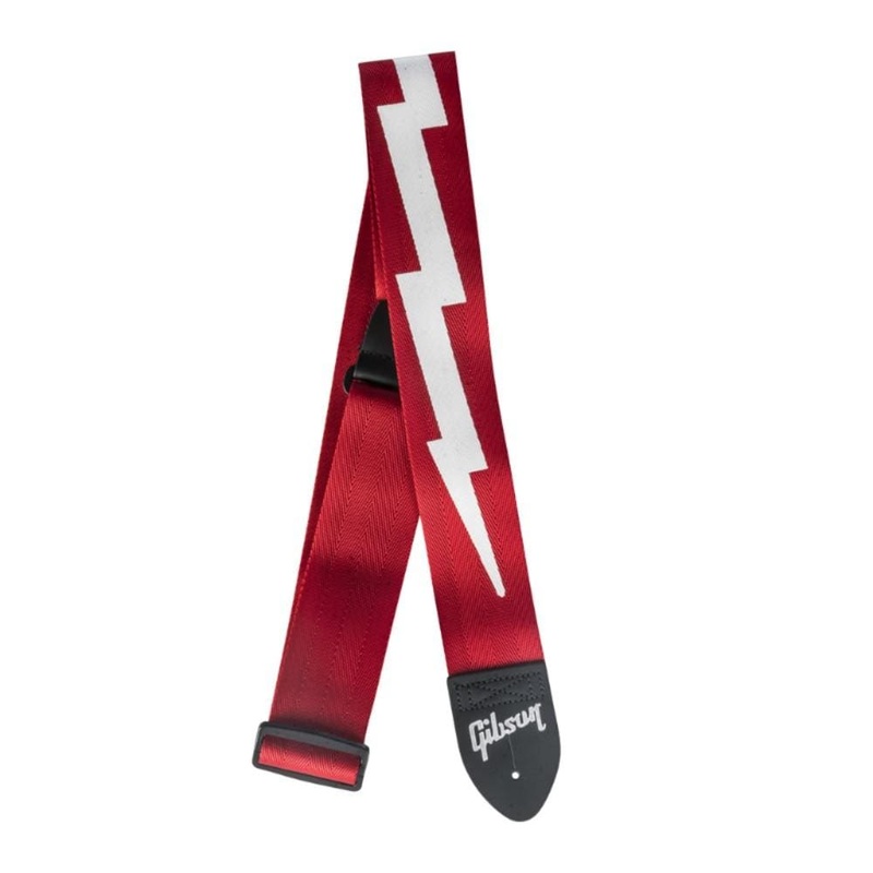 Gibson ASGSBL-20 Guitar Strap, Lightning Bolt Style, Ferrari Red