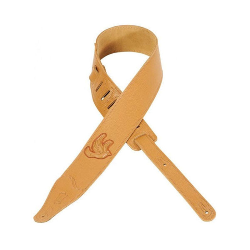 Levy’s MG26EECC 2-1/2-Inch Garment Leather Guitar Strap with Dove, Tan