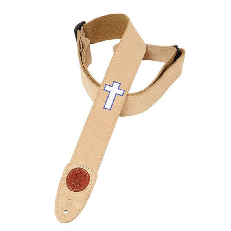 Levy’s MSS7HC Cross- Embroidered 2-Inch Suede Guitar Strap – Banana