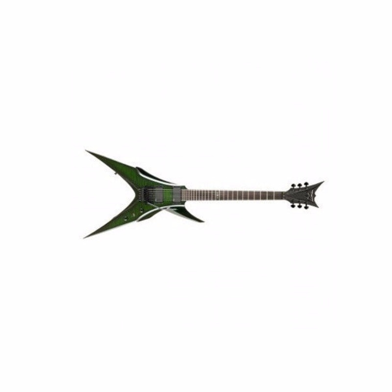 DBZ Guitars BIRD OF PREY FM Electric Guitar – Trans Green Flame Top